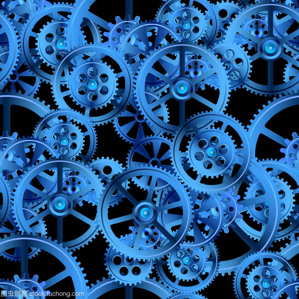 齒輪機械無縫藍色 科技與美學的融合